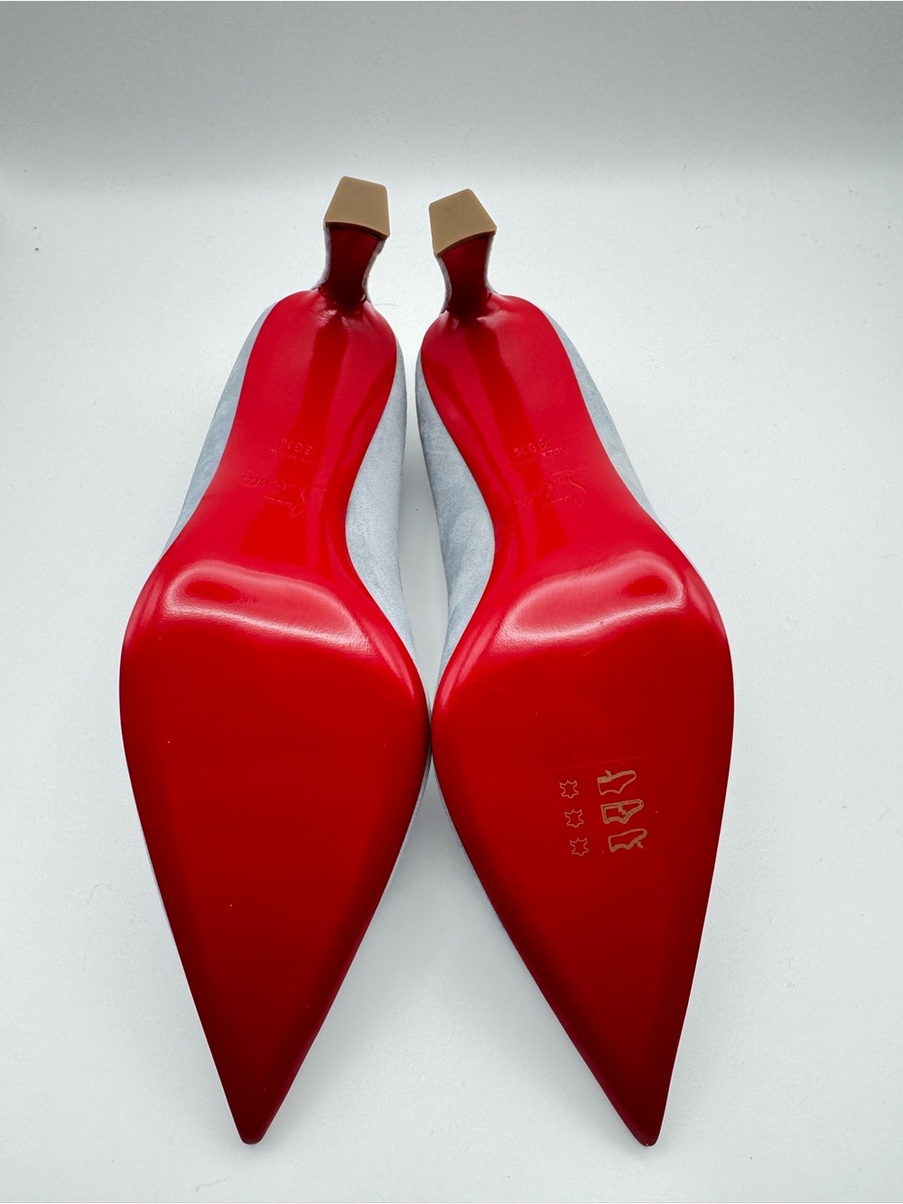 Christian Louboutin Condora 85 Pumps Grey Blue Suede Red Bottom EU 38.5 - Picture 6 of 8